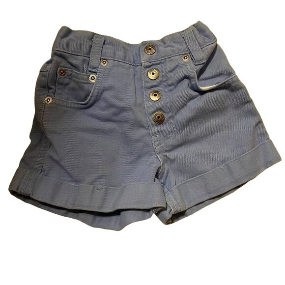 Faded Glory Periwinkle High Wasit Elastic Waist Snap Front Jean Shorts Size 4T - Picture 1 of 3